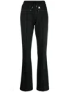 Courrèges Stylish Logo-embellished Flared Trousers For Women In Black