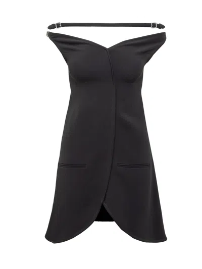 Courrèges Courreges Stylish Mini Suit With Elegant Ellipse Design In Black