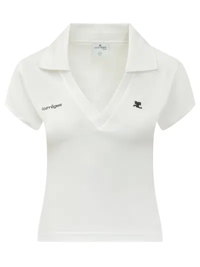 Courrèges Courreges Stylish Polo Sport Tee In White