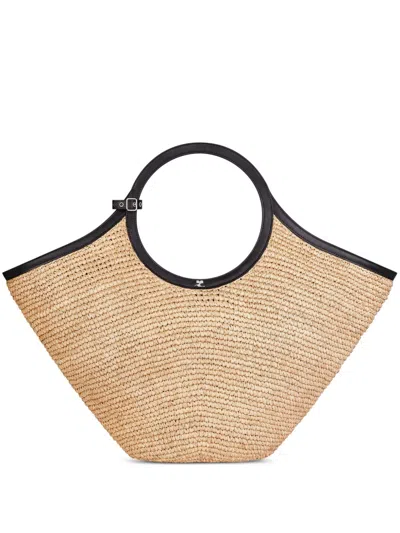 Courrèges Courregès Stylish Raffia Tote Bag In Pink