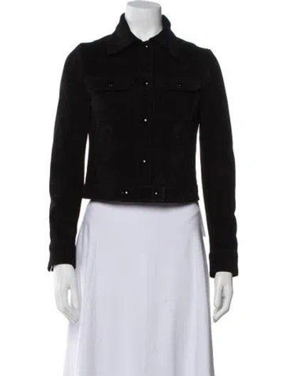 Pre-owned Courrèges Suede Denim Jacket W/ Tags In Black