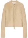 Courrèges Suede Jacket In Neutrals