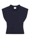 Courrèges Courreges Women Cropped Sleeveles Sweater In Blue