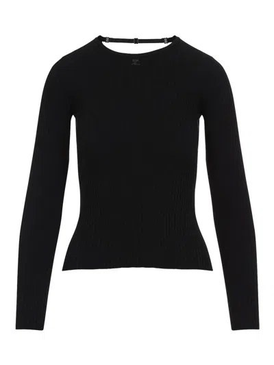 COURRÈGES SUÉTER CUELLO REDONDO - NEGRO