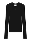 Courrèges Logo-embroidered Ribbed Jumper In Black