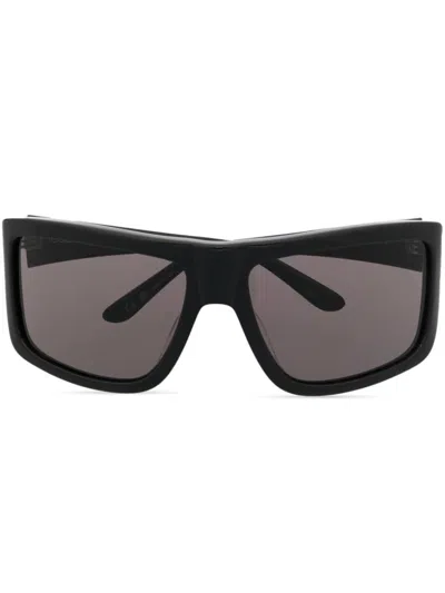 Courrèges Logo-print Oversized Sunglasses In Black