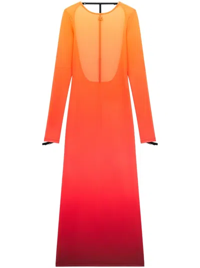 COURRÈGES SUNSET GRADIENT-EFFECT DRESS