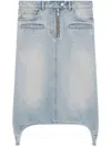 Courrèges Suspenders Denim Midi-skirt In Blue