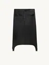 Courrèges Suspenders-detail Leather Midi Skirt In Black
