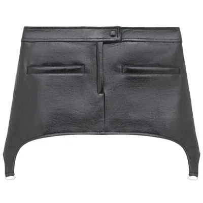 Pre-owned Courrèges Suspenders Mini Skirt 'black' | Women's Size 40