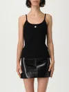 Courrèges Reedition Logo Ribbed-knit Tank In Black