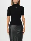 Courrèges Short-sleeved Ribbed Re-e In Schwarz