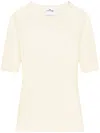 Courrèges Solar Crewneck Short-sleeved Jumper In Natural