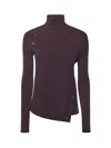 Courrèges Sweater With Slanted Buttons In Purple