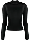 Courrèges Black High Neck Top
