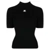 Courrèges Reedition Short Sleeves Ribbed Knitted Sweater Clothing