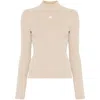 Courrèges Reedition Ribbed-knit Mockneck Sweater