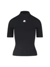 Courrèges Reedition Short Sleeves Ribbed Knitted Sweater Clothing