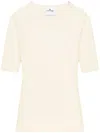 Courrèges Solar Crewneck Short-sleeved Jumper In Beige
