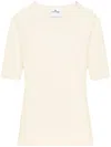 Courrèges Solar Crewneck Short-sleeved Jumper In Beige