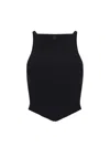Courrèges Pointy Ribbed Knit Top In Black
