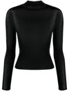 Courrèges Mockneck 2nd Skin Top In Blue