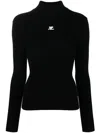 Courrèges Reedition Ribbed Sweater In Black