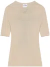 Courrèges Solar Knitted Top In Brown
