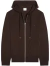Courrèges Zipped Wool Hoodie In Brown