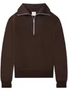 Courrèges Merino Wool Sweater With Zipper In Brown