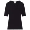 Courrèges Solar Logo-patch Ribbed T-shirt In Multicolor