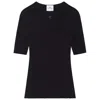 Courrèges Solar Logo-patch Ribbed T-shirt In Multicolor