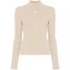 Courrèges Courreges Re Edition Ribbed Funnel Neck Sweater In Gray