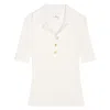 Courrèges Off White Logo-embroidered Ribbed Jumper In White