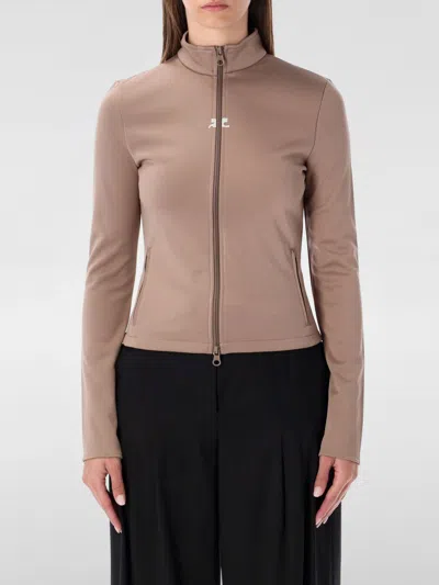 COURRÈGES SWEATSHIRT COURRÈGES WOMAN COLOR BROWN,H50851032