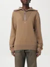 Courrèges Beige Wool Zip Sweater In Braun