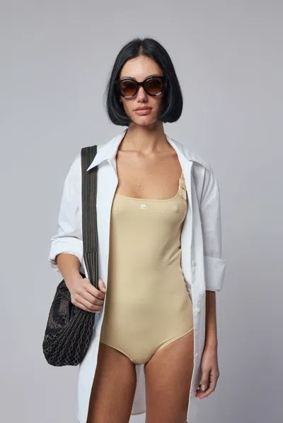 Courrèges Swimsuit Buckle 1-piece In Nude
