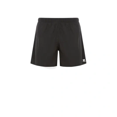 Courrèges Logo Nylon Swim Shorts In Black