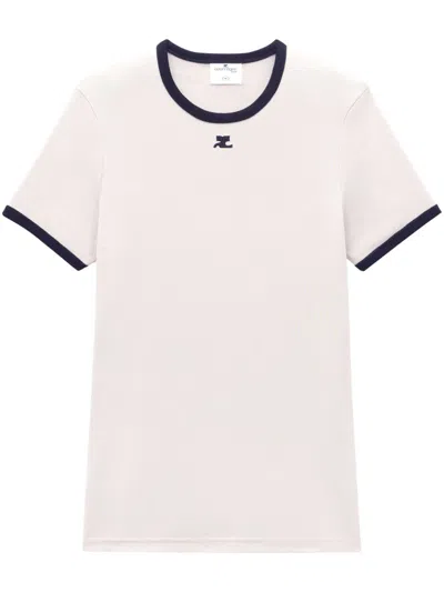 COURRÈGES LOGO-APPLIQUÉ T-SHIRT