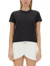 Courrèges Fitted Black Cotton Crew Neck T-shirt In Black