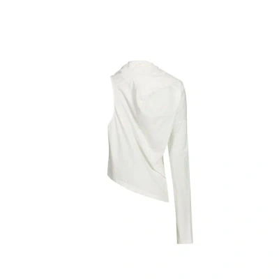 Courrèges T-shirt Asymétrique Avec Découpe En Coton In White