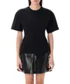 Courrèges Close-fitting Crew Neck T-shirt In Black