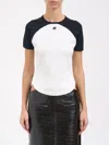 Courrèges Circle Contras T-shirt Woman Black And White In Multi