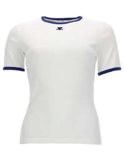 Courrèges Courreges T Shirt Con Logo In White