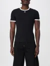 Courrèges Black & White Signature Contrast T-shirt In Multi