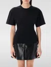 Courrèges Close-fitting Crew Neck T-shirt In Black