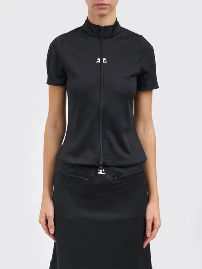 Courrèges Interlock Zipped Top In Black