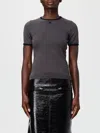 Courrèges Courregès Heritage Contrast T-shirt In Gray