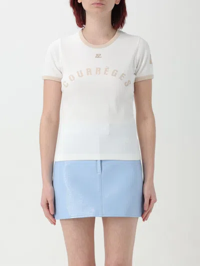 Courrèges T-shirt With Contrasting Edge In White 1