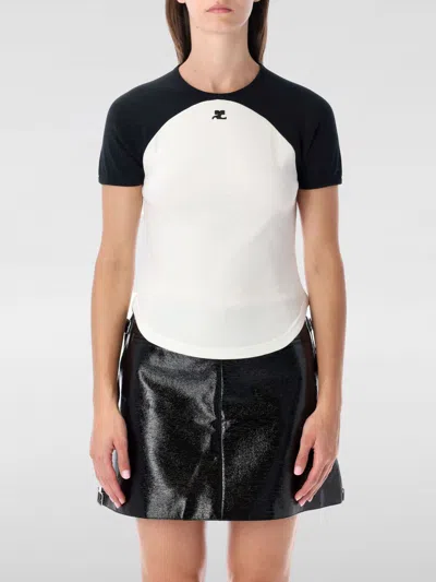 COURRÈGES T-SHIRT COURRÈGES WOMAN COLOR WHITE,H27984001